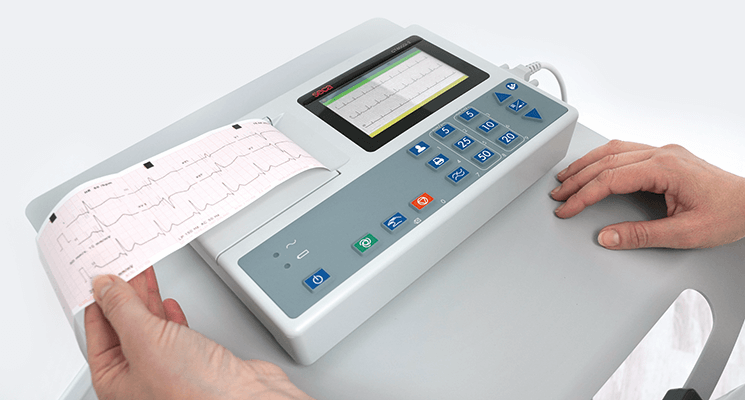 Image of seca CT8000i-2 Compact and portable interpretive 12 lead ECG machine with 5" colour display