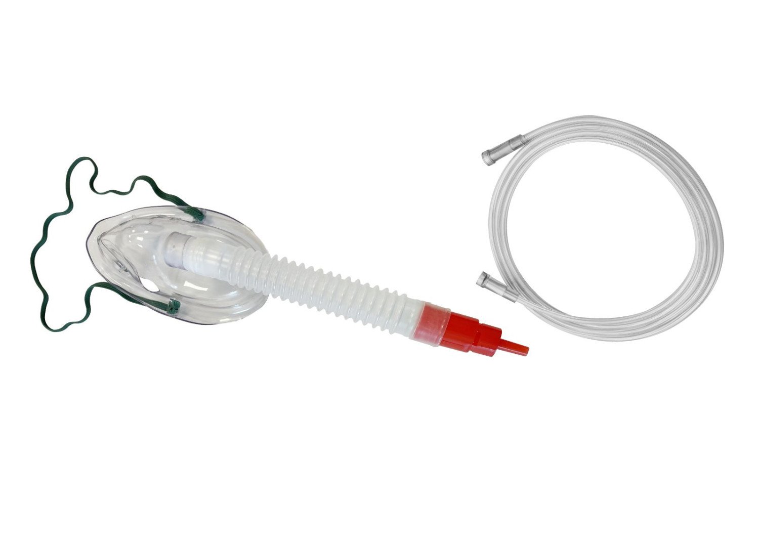 Image of AirX Venturi Oxygen Face Mask 40% Red (Fixed Concentration) with Tubing 2.1m Crush & Kink Resistant & Strap