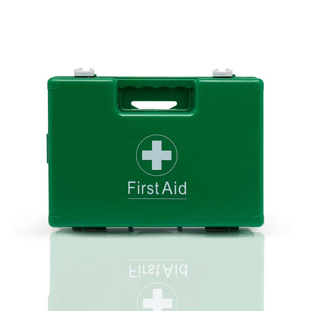 Image of ABS Screen Printed Green First-Aid Box & Bracket