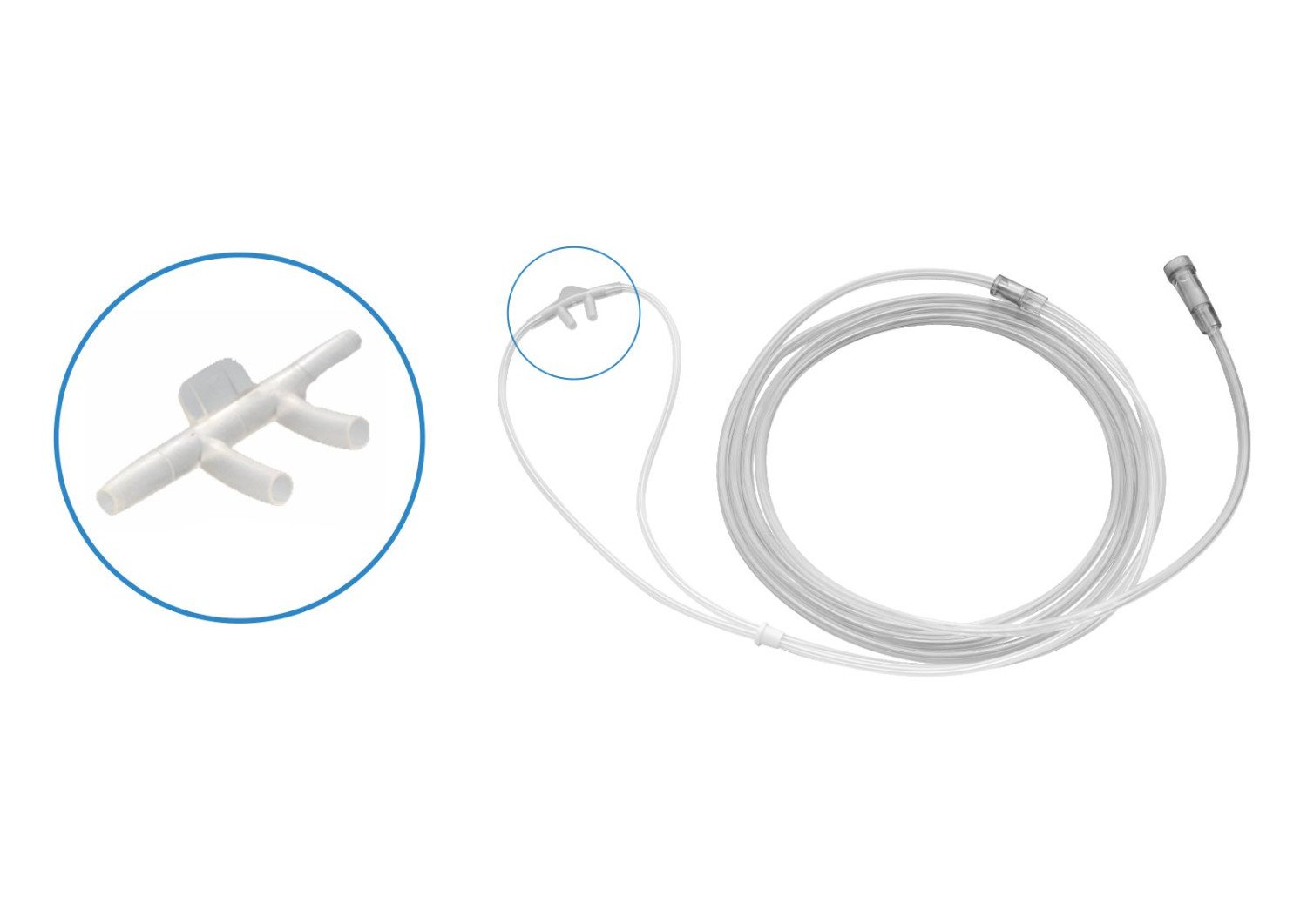 Image of AirX Nasal Oxygen Cannula Curved/flared Super Soft Prongs with 2.1m Tubing Crush & Kink Resistant & Connector