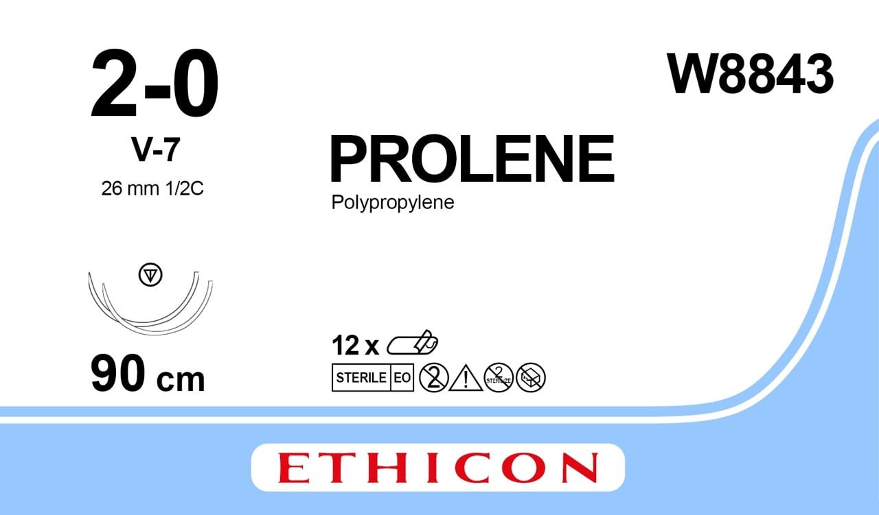 PROLENE™ Polypropylene Suture, Non-Absorbable Blue, Suture Length: 90cm Needle: CC-25