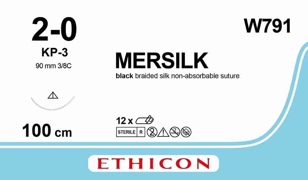 PERMAHAND™ Silk Suture, Non-Absorbable Black, Suture Length: 100cm Needle: KP-3